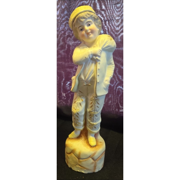 Antique Bisque Porcelain Boy Figure 