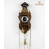 Image 1 : Mid-Century Wooden Wall Clock with Brass Weights and Pendulum