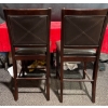 Image 3 : Pair of Wood and "Leather" Chairs, no rips or stains (19Wx17Dx41H, seat 23H)