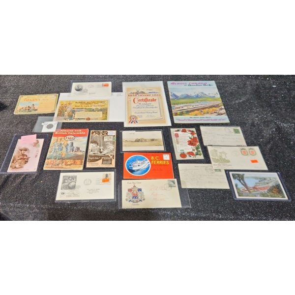 Epherma Overload! Vintage WW2 Postcards, Old Letters, Coin Token,Brochures and More Gems