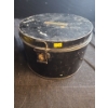Image 6 : Vintage Luggage- Beige: 18 W, 6 D, 14 T and Metal Hat Box 10.5" Diameter Top, 7 T 