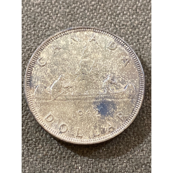 1957 Canadian Silver Dollar Coin Featuring Elizabeth II
