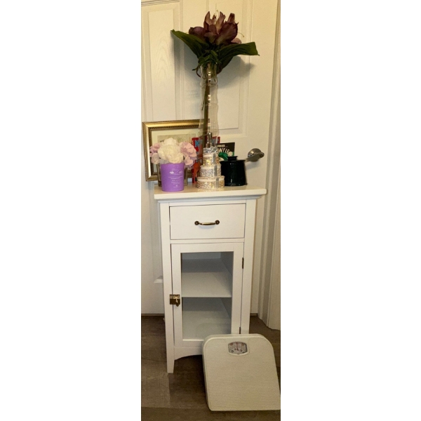 Bathroom Basics - Manual Scale Slim Cabinet Candles Faux Florals & More