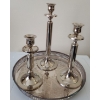 Image 3 : Metalware Featuring Candelabra Regal Silver Zinc, Candlesticks, Tray and More! 