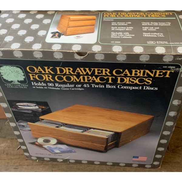 Solid Oak Compact Disk Organizer 