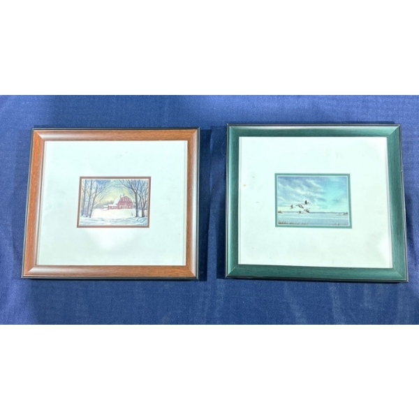 Pair of David Hunt Prints "December Snow" and unnamed 6Wx5H