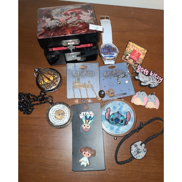 Small Jewelry Box and Branded Jewelry Featuring: Harry Potter, Star Wars and More!