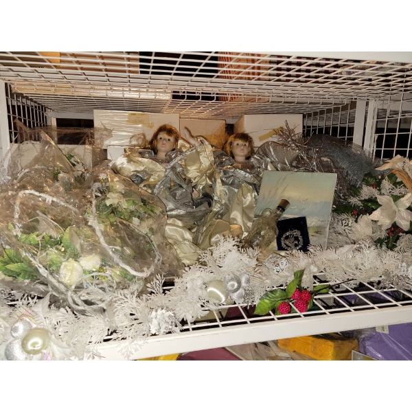 2 Angel Tree Toppers 17T w/ Assorted Winter Foliage 