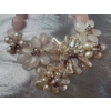 Image 5 : Stunning Handmade Rose Quartz and Mother of Pearl Floral Necklace with Matching Earrings