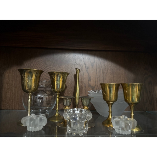 Brass Beauties - Chalice Style Stemware Candlestick Holders Crystal Collection & more