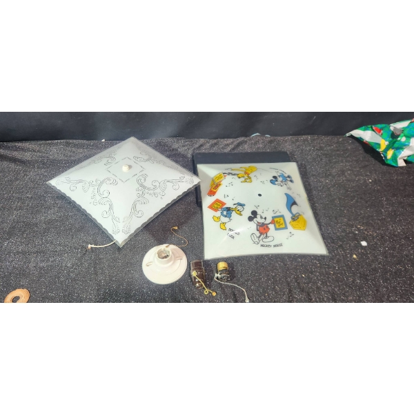 Walt Disney Ceiling Light Shade, with Additional Shade and Electrical Components