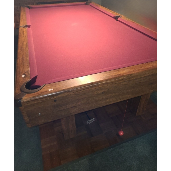 Pool Table w/ Burgundy Felt 54 W, 98 D, 33 T 