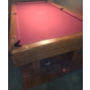 Image 1 : Pool Table w/ Burgundy Felt 54 W, 98 D, 33 T 