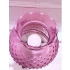 Image 5 : Pink Hobnail Glass Electric Table Lamp with Metal Base