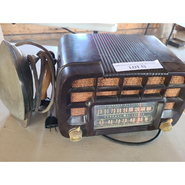 Antique GE Radio Receiver Model C220.  Also incl Brock Snyder Vintage Iron