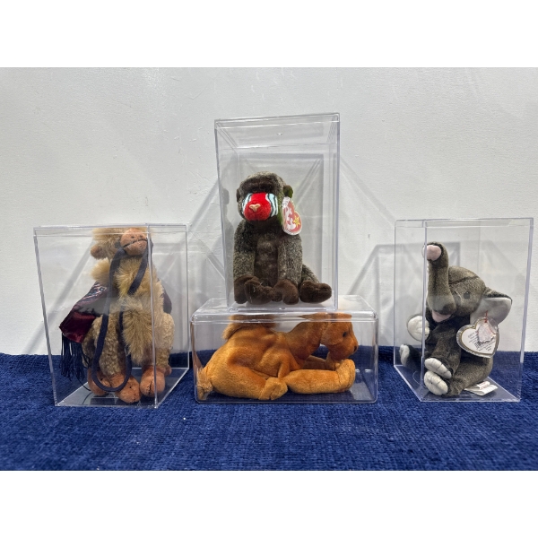 Beanie Babies: Camels, Elephant, Baboon