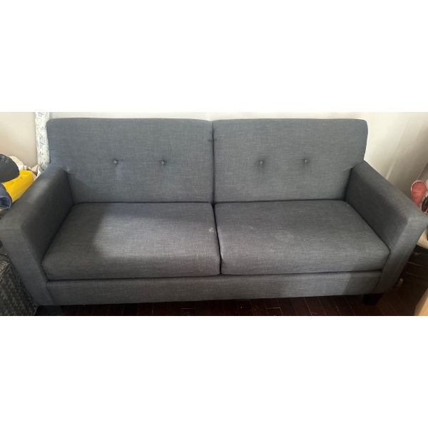 Rosealeen Grey Upholstered Sofa w/ Button Tufted Detailing  