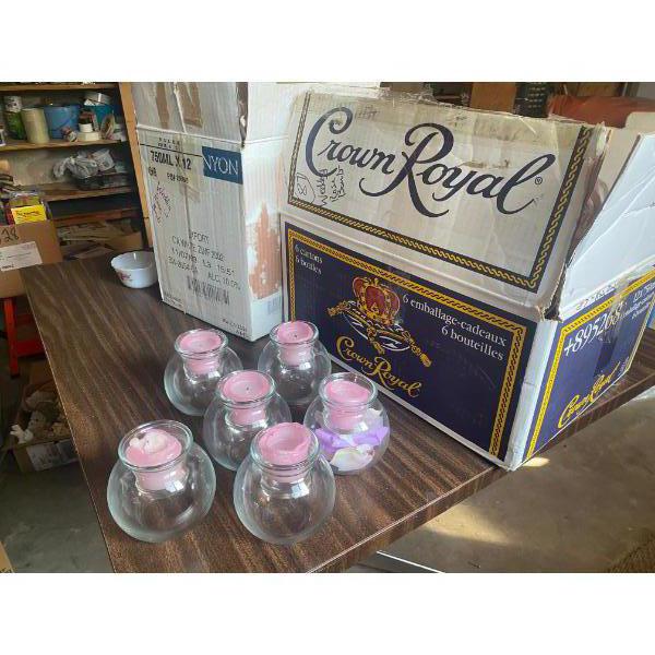 Two Boxes Decorative Rose Bowls With Candle Inserts Great For Wedding