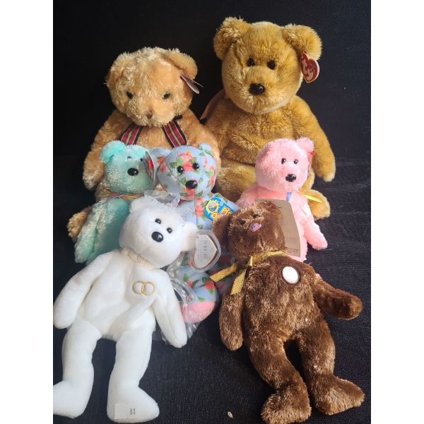 Beanie Babies- Assorted Including: Cinta, Mrs. Bride, USA FIFA, Sherbet and More!