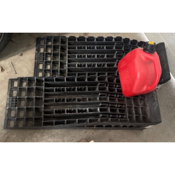 Two Plastic Automobile Ramps w/ Small Gas Can