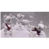 Swarovski Crystal 2 Teddy Bear Wearing Scarfs and a Loin Chub