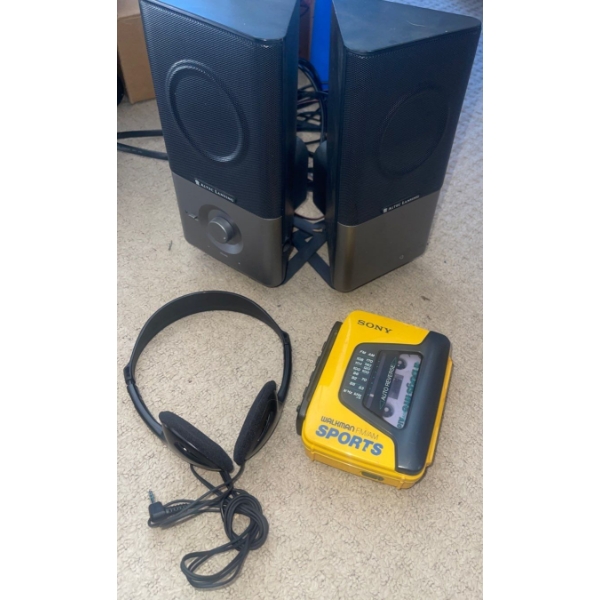 SONY Sports Walkman Head Set & Altec Lansing Speaker Set