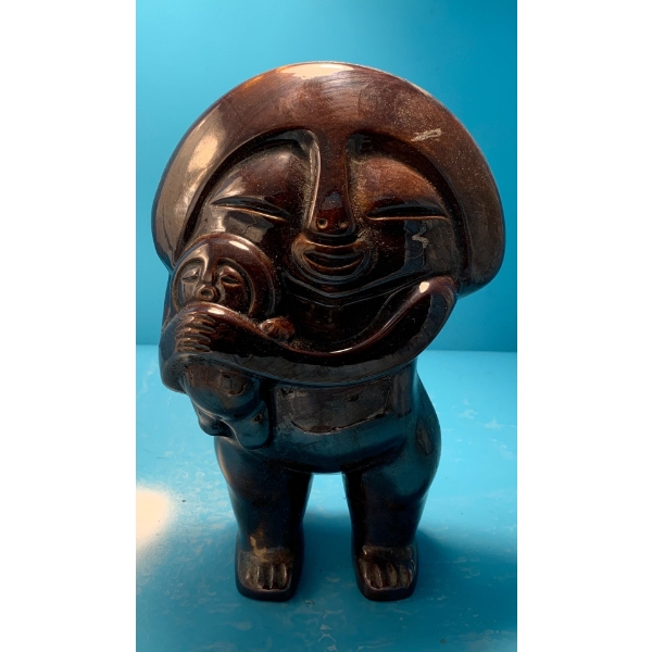 Vintage Indigenous Sculpture of Mother & Child 11T