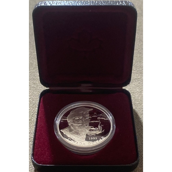 1995 Canada Sterling Silver Proof Dollar  92.5% Silver 25.175 Grams