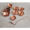 Image 1 : Copper Decor: Taper Candle Holders 4" Diameter, Candle Snuffer, Small Trinket Dishes and Bowls