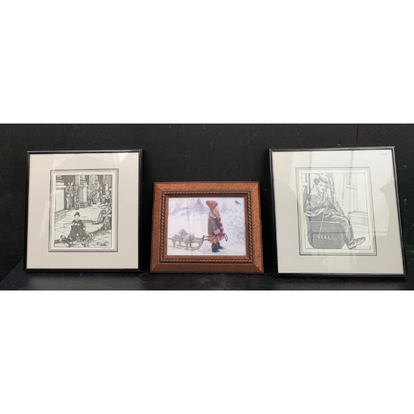 Set of 3 Prints, Artists Michel Carrier & More (illegible) - 10x10 