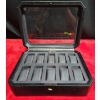 Black Leather 5 Watch Holding Case with Lock and Key