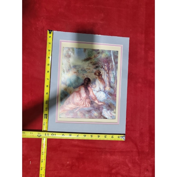  "Girls picking flowers in a meadow" Print by Pierre-Auguste Renoir (8'/11.5' Inches Before Frame)