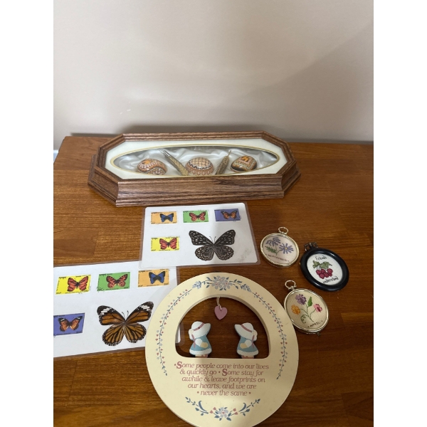 Pysanka Framed Set (16W), Hangable Decor, Preserved Butterflies