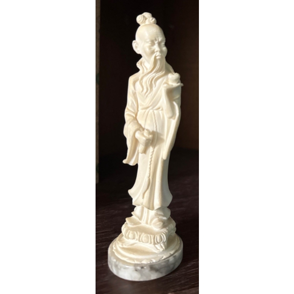 Natural Carved Ivory/Bone Antique Japanese Master Teacher Figure 9"tall