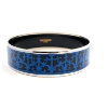 Image 1 : Hermes Blue Enamel Printed Wide Balcons du Guadalquivir Bracelet, SZ 70