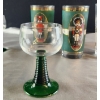 Image 5 : Variety of Collectable Glass Items Including Cups, Stemmed Glasses, and a Soap Dispenser