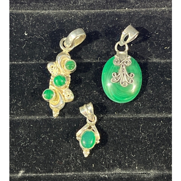 Collection of Green Stone Pendants 
