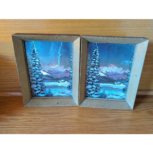 Framed Winter Landscape Prints Identified As Alpine Glow 8x11