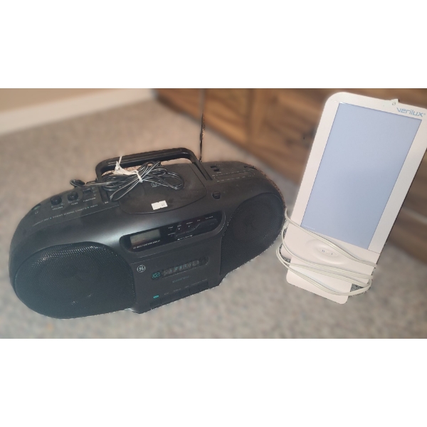 GE CD Boombox Model 3-7034A, Verilux Happy Light Model VT-20 