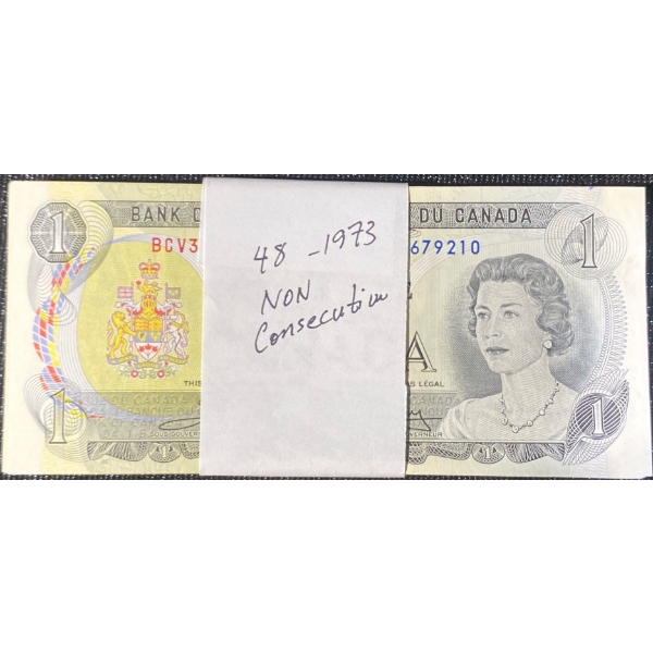48 Canadian One Dollar Bills