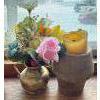 Image 4 : Woven Coasters in Lidded Basket Mini Brass Vase Flower Pedal Art Decorative Stones & More
