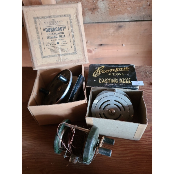 Vintage Fishing Reels- Bronson, "Duracast" by S.E. Cooke & Co.