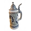 Image 1 : German Stoneware Beer Stein With Pewter Lid, 0.5L
