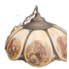 Image 1 : Tiffany Baroque Style Pendant Lamp with Slag Glass Panels