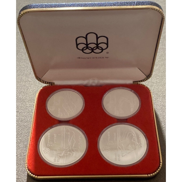 1976 Montreal Olympics Commemorative Coin Set 92.5% Silver 4.32 Troy Ounces