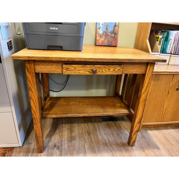 Small Oak Antique Desk or small kitchen table 34w 23 D 28H 