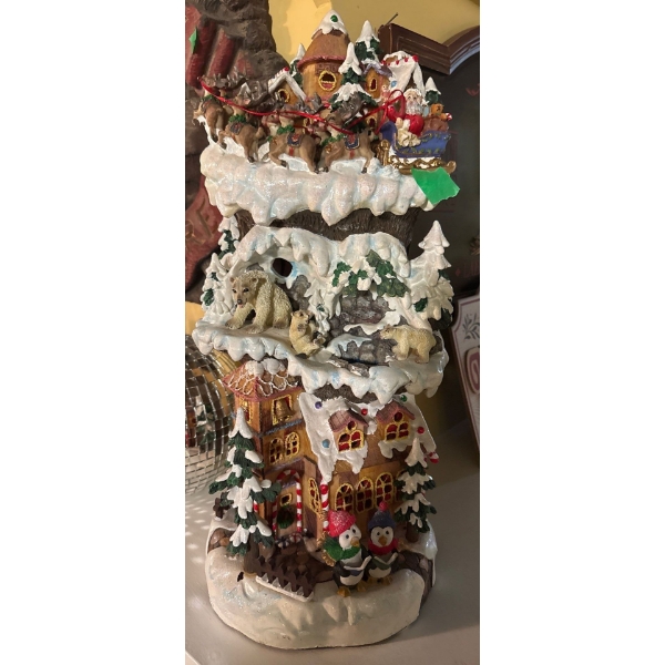 Christmas Ornamental Statue 20", North Pole Sign 14"x9"