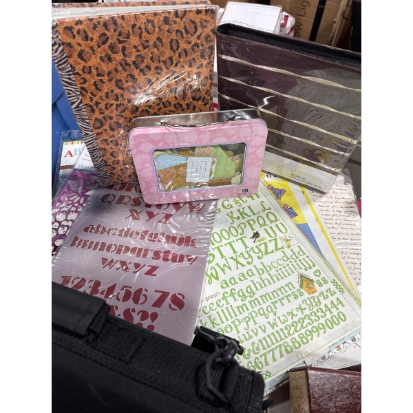 Scrapbooking Supplies with Storage Case and Decorative Accessories
