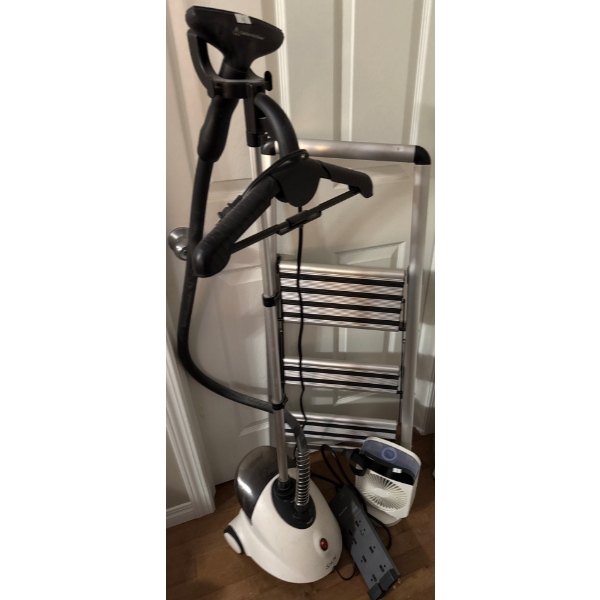 SALAV Garment Steamer w/ Folding Step Ladder & USB Desk Fan