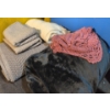 Image 2 : Two Comforters, Crochet Doilies, White Scarf, Games, and Clothing Hangers